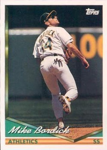 #188 Mike Bordick - Oakland Athletics - 1994 Topps Baseball