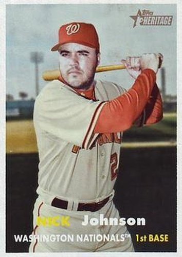#188 Nick Johnson - Washington Nationals - 2006 Topps Heritage Baseball