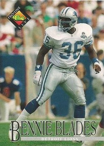 #188 Bennie Blades - Detroit Lions - 1994 Pro Line Live Football