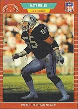 #188 Matt Millen - Los Angeles Raiders - 1989 Pro Set Football