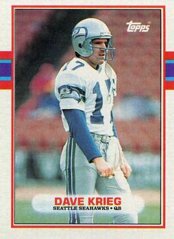 #188 Dave Krieg - Seattle Seahawks - 1989 Topps Football