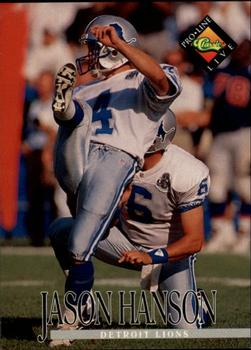 #189 Jason Hanson - Detroit Lions - 1994 Pro Line Live Football