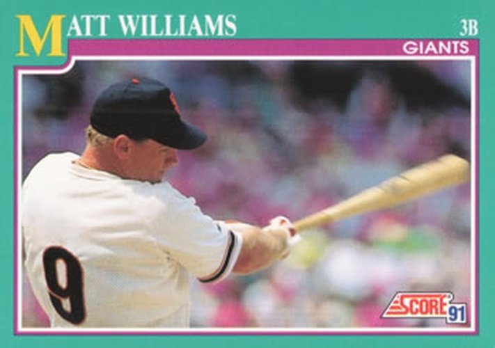 #189 Matt Williams - San Francisco Giants - 1991 Score Baseball