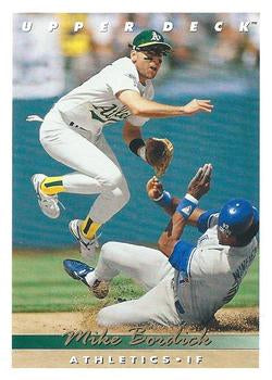 #189 Mike Bordick - Oakland Athletics - 1993 Upper Deck Baseball