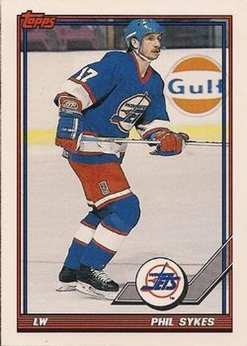 #189 Phil Sykes - Winnipeg Jets - 1991-92 Topps Hockey