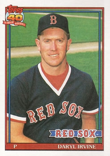#189 Daryl Irvine - Boston Red Sox - 1991 Topps Baseball