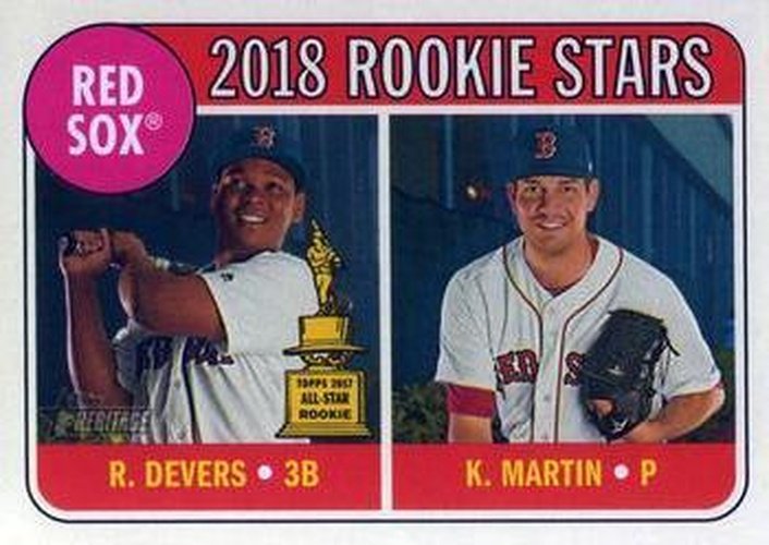 #189 Kyle Martin / Rafael Devers - Boston Red Sox - 2018 Topps Heritage Baseball