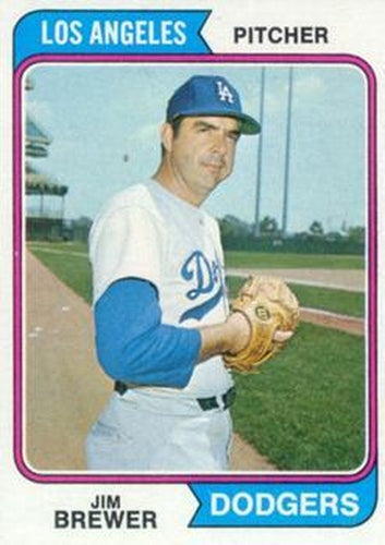 #189 Jim Brewer - Los Angeles Dodgers - 1974 Topps Baseball