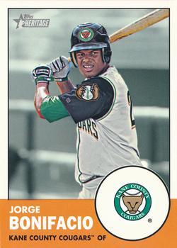 #189 Jorge Bonifacio - Kane County Cougars - 2012 Topps Heritage Minor League Baseball