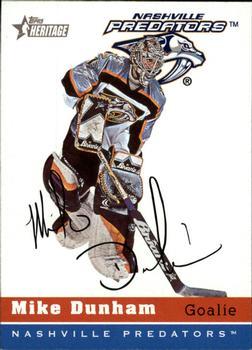 #189 Mike Dunham - Nashville Predators - 2000-01 Topps Heritage Hockey