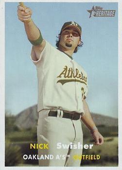 #189 Nick Swisher - Oakland Athletics - 2006 Topps Heritage Baseball