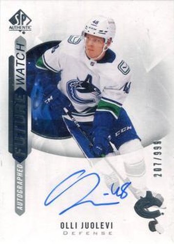 #189 Olli Juolevi - Vancouver Canucks - 2020-21 SP Authentic Hockey