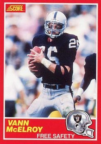 #189 Vann McElroy - Los Angeles Raiders - 1989 Score Football
