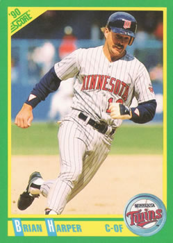 #189 Brian Harper - Minnesota Twins - 1990 Score Baseball