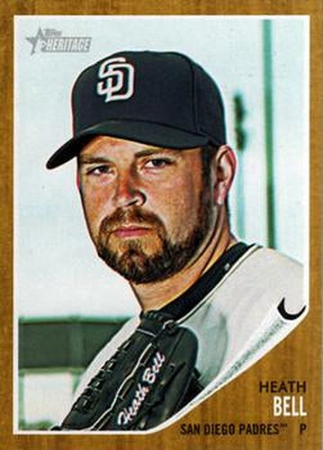 #189 Heath Bell - San Diego Padres - 2011 Topps Heritage Baseball