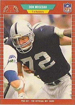 #189 Don Mosebar - Los Angeles Raiders - 1989 Pro Set Football