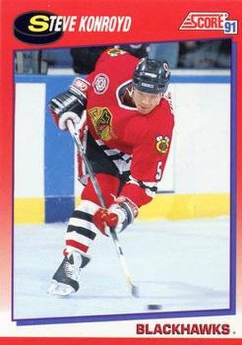 #189 Steve Konroyd - Chicago Blackhawks - 1991-92 Score Canadian Bilingual Hockey