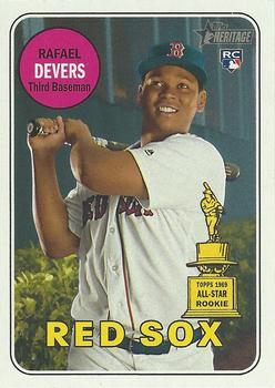 #189e Rafael Devers - Boston Red Sox - 2018 Topps Heritage Baseball
