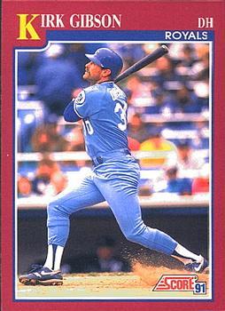 #18T Kirk Gibson - Kansas City Royals - 1991 Score Rookie & Traded Baseball