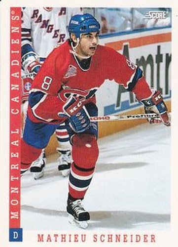 #18 Mathieu Schneider - Montreal Canadiens - 1993-94 Score Canadian Hockey