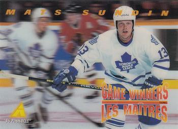 #McD-18 Mats Sundin - Toronto Maple Leafs - 1995-96 Pinnacle McDonald's Game Winners Hockey