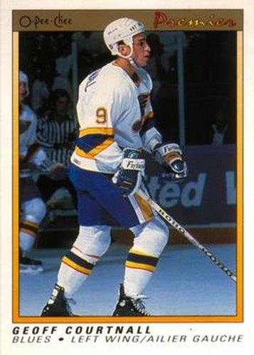 #18 Geoff Courtnall - St. Louis Blues - 1990-91 O-Pee-Chee Premier Hockey