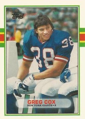#18T Greg Cox - New York Giants - 1989 Topps Traded Football