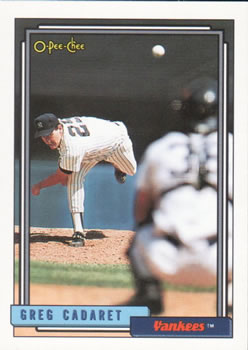 #18 Greg Cadaret - New York Yankees - 1992 O-Pee-Chee Baseball