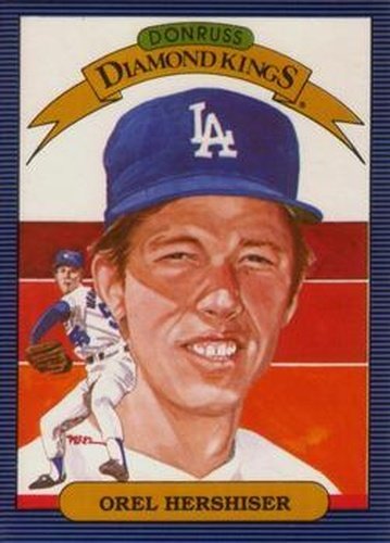 #18 Orel Hershiser - Los Angeles Dodgers - 1986 Leaf Baseball