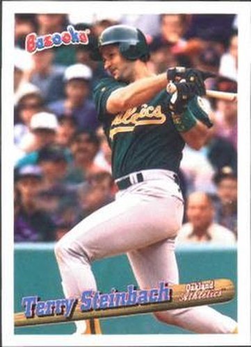 #18 Terry Steinbach - Oakland Athletics - 1996 Bazooka Baseball