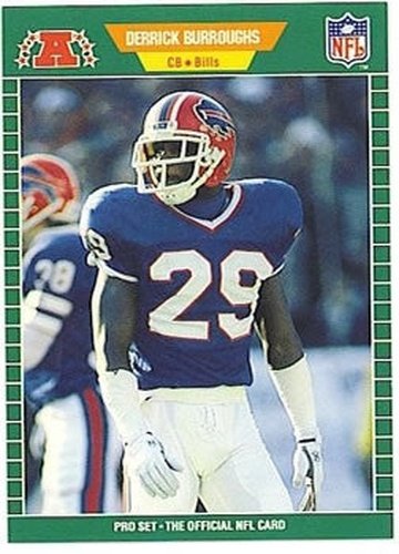 #18 Derrick Burroughs - Buffalo Bills - 1989 Pro Set Football