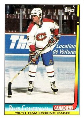 #18 Russ Courtnall - Montreal Canadiens - 1991-92 Topps Hockey - Team Scoring Leaders