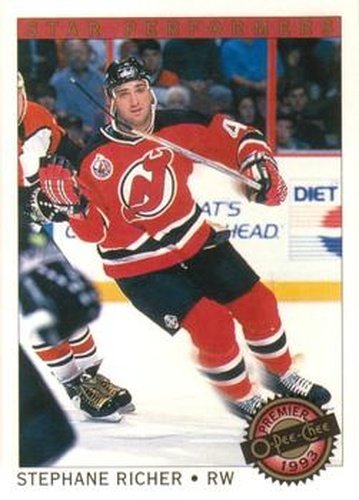 #18 Stephane Richer - New Jersey Devils - 1992-93 O-Pee-Chee Premier Hockey - Star Performers