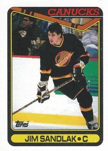 #18 Jim Sandlak - Vancouver Canucks - 1990-91 Topps Hockey