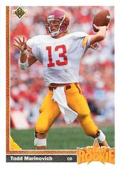#18 Todd Marinovich - Los Angeles Raiders - 1991 Upper Deck Football