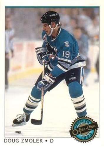 #18 Doug Zmolek - San Jose Sharks - 1992-93 O-Pee-Chee Premier Hockey
