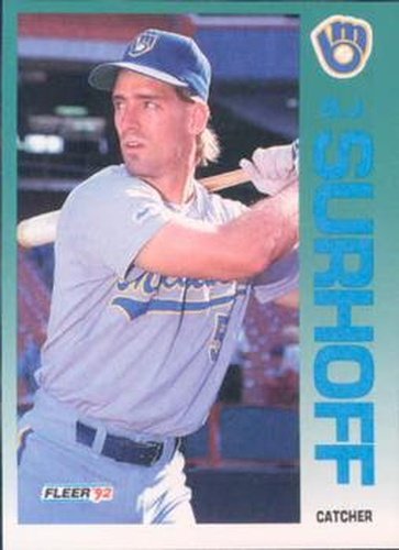 #190 B.J. Surhoff - Milwaukee Brewers - 1992 Fleer Baseball