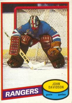 #190 John Davidson - New York Rangers - 1980-81 O-Pee-Chee Hockey