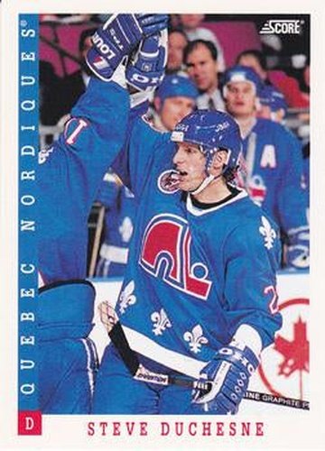 #190 Steve Duchesne - Quebec Nordiques - 1993-94 Score Canadian Hockey