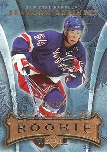 #190 Brandon Dubinsky - New York Rangers - 2007-08 Upper Deck Artifacts Hockey