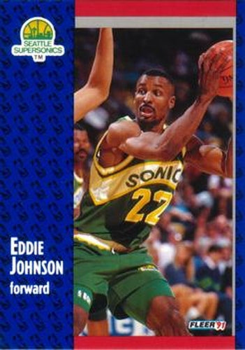 #190 Eddie Johnson - Seattle SuperSonics - 1991-92 Fleer Basketball