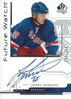 #190 Jarkko Immonen - New York Rangers - 2006-07 SP Authentic Hockey