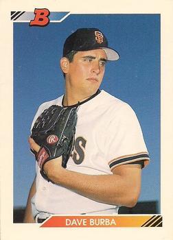 #190 Dave Burba - San Francisco Giants - 1992 Bowman Baseball