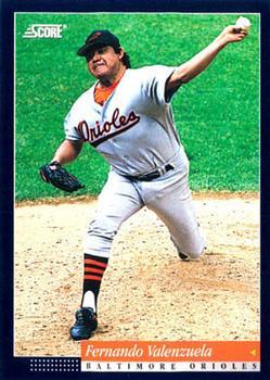 #190 Fernando Valenzuela - Baltimore Orioles -1994 Score Baseball