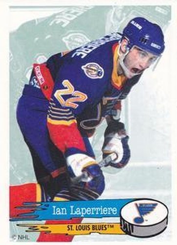 #190 Ian Laperriere - St. Louis Blues - 1995-96 Panini Hockey Stickers