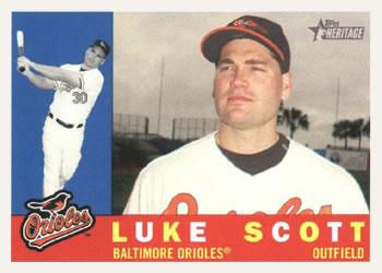 #190 Luke Scott - Baltimore Orioles - 2009 Topps Heritage Baseball