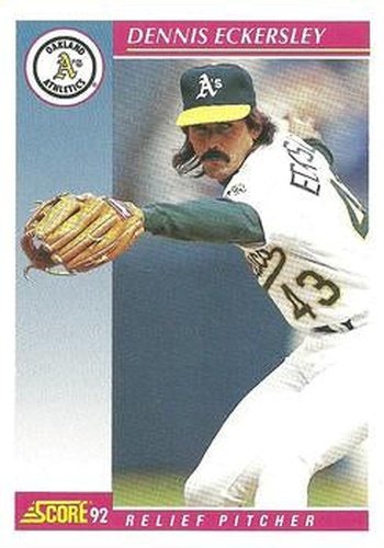 #190 Dennis Eckersley - Oakland Athletics - 1992 Score Baseball