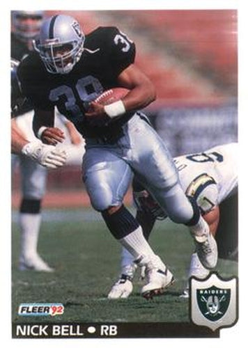 #190 Nick Bell - Los Angeles Raiders - 1992 Fleer Football