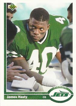 #190 James Hasty - New York Jets - 1991 Upper Deck Football