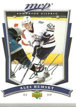 #190 Ales Hemsky - Edmonton Oilers - 2007-08 Upper Deck MVP Hockey